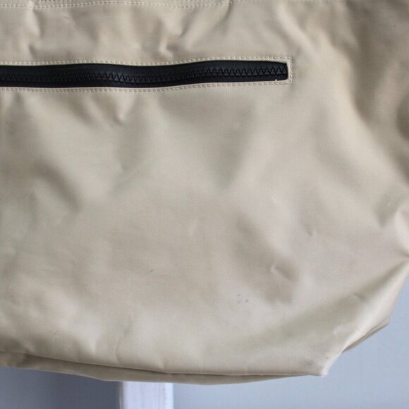 Kenneth Cole Y2K Tan Beige Black Nylon Zip-Up Utility Multi-Pocket Handbag Tote - Picture 4 of 7